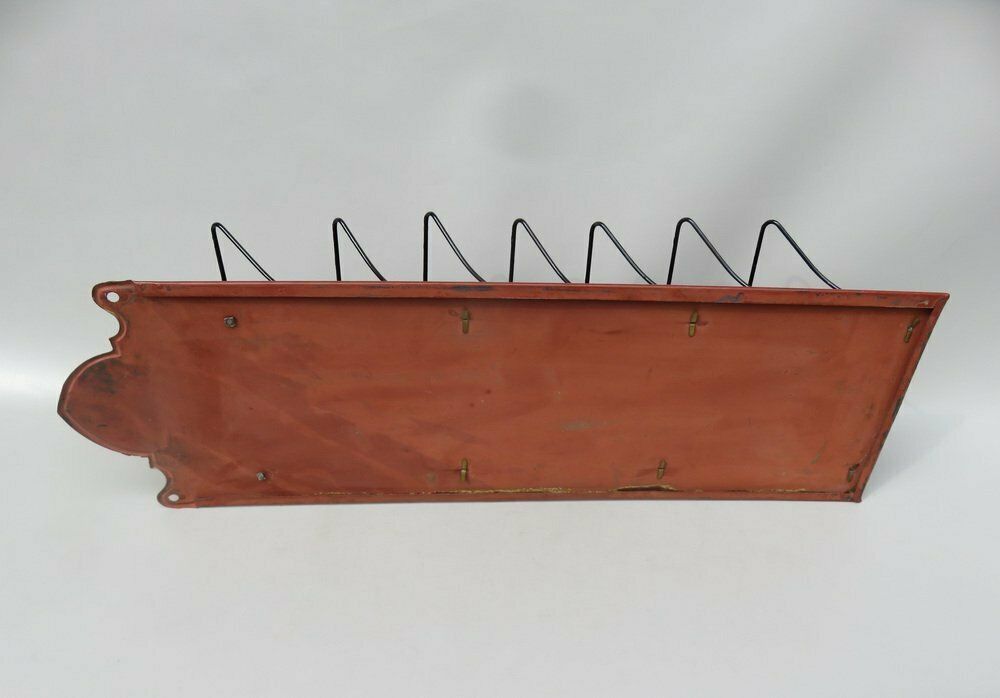 Home Decor Art Nouveau Wall Newspaper Stand In Metal Bordeau Red, Black & Gold, 1890s photo