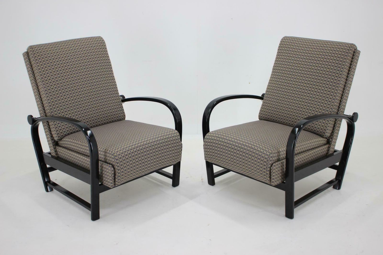 1940s Pair Of Kropacek Kozelka Adjustable Armchairs Czechoslovakia photo vinterior