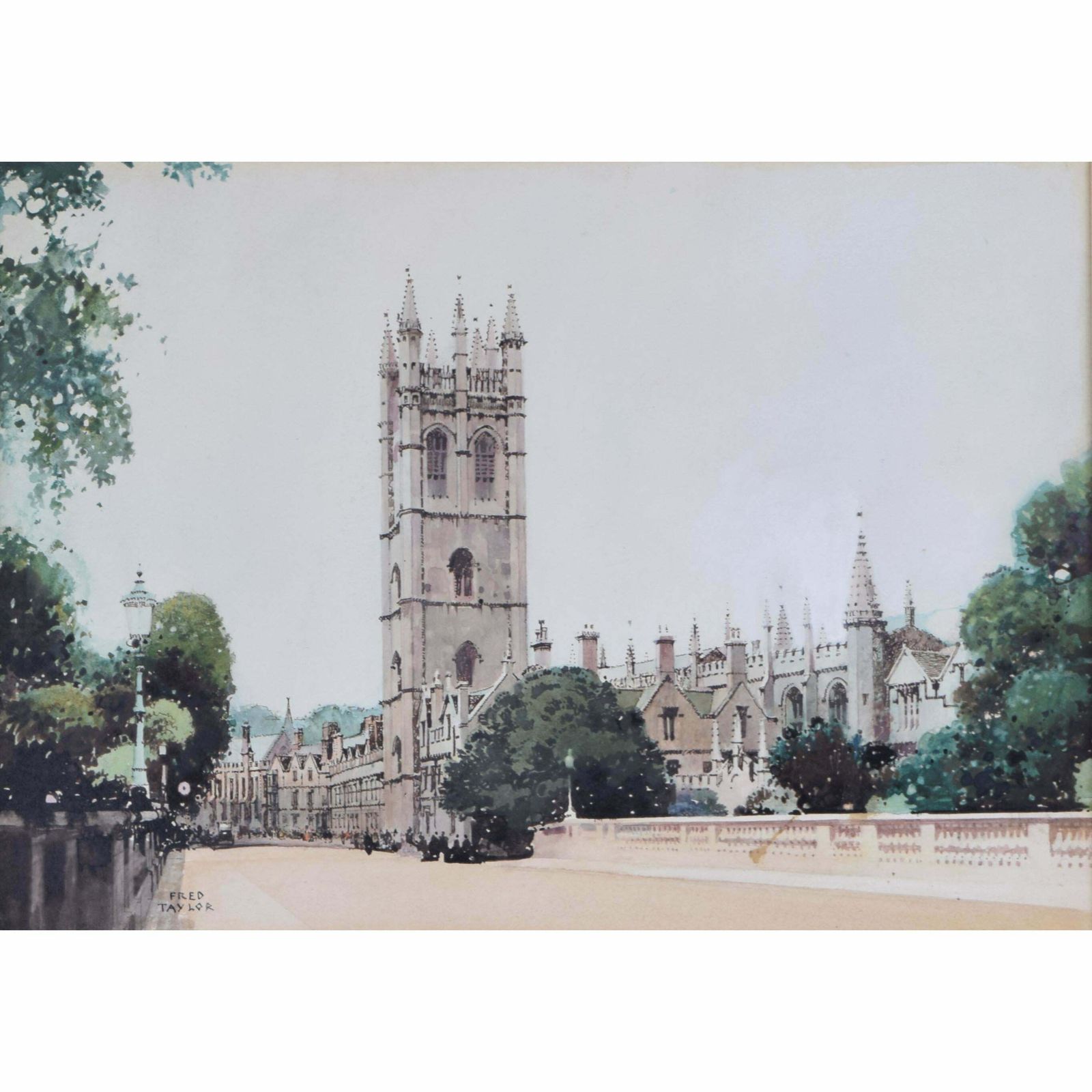 Magdalen Tower, Magdalen College, Oxford Watercolour By Fred Taylor photo Art