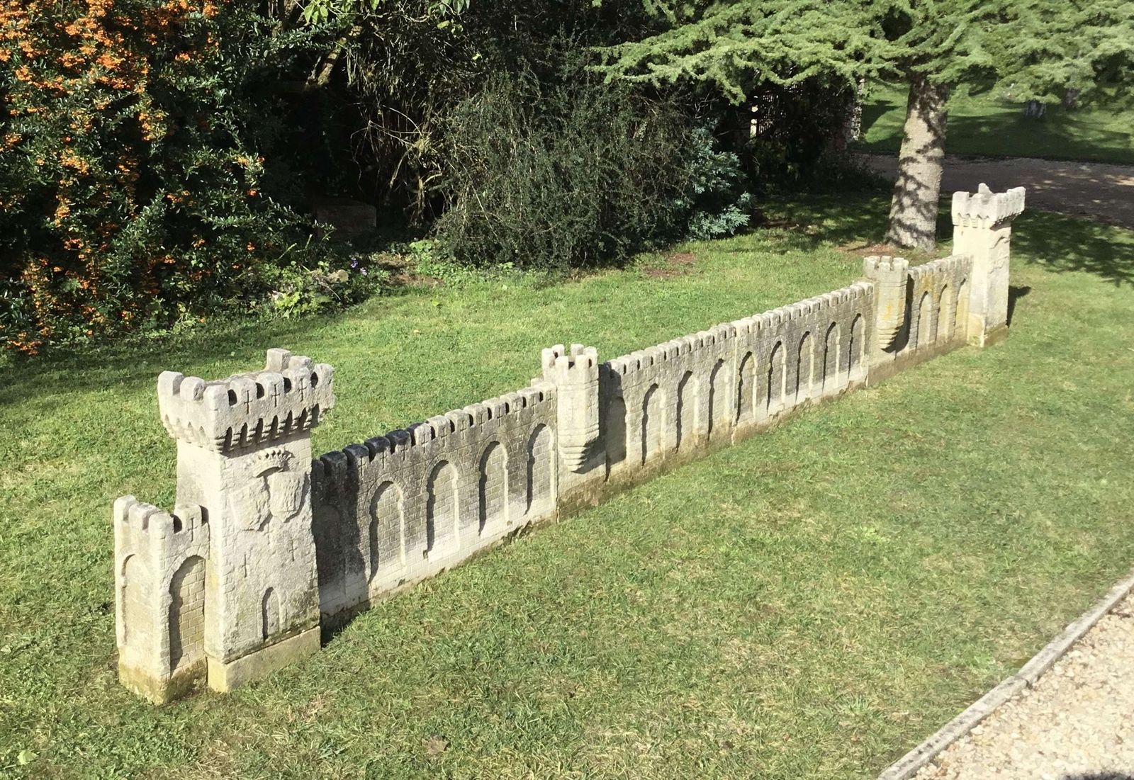 C18th Carved Stone 19ft Scale Replica Of A Castle / Chateau Wall photo buy