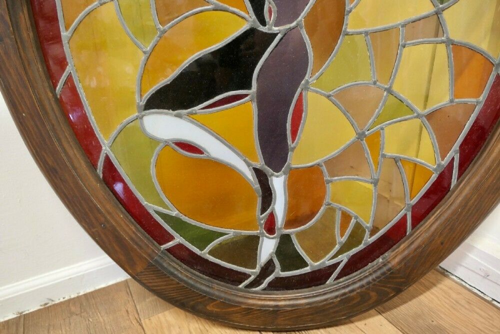 photo furniture Large French Art Deco Stained Glass Panel For A Window Or Door