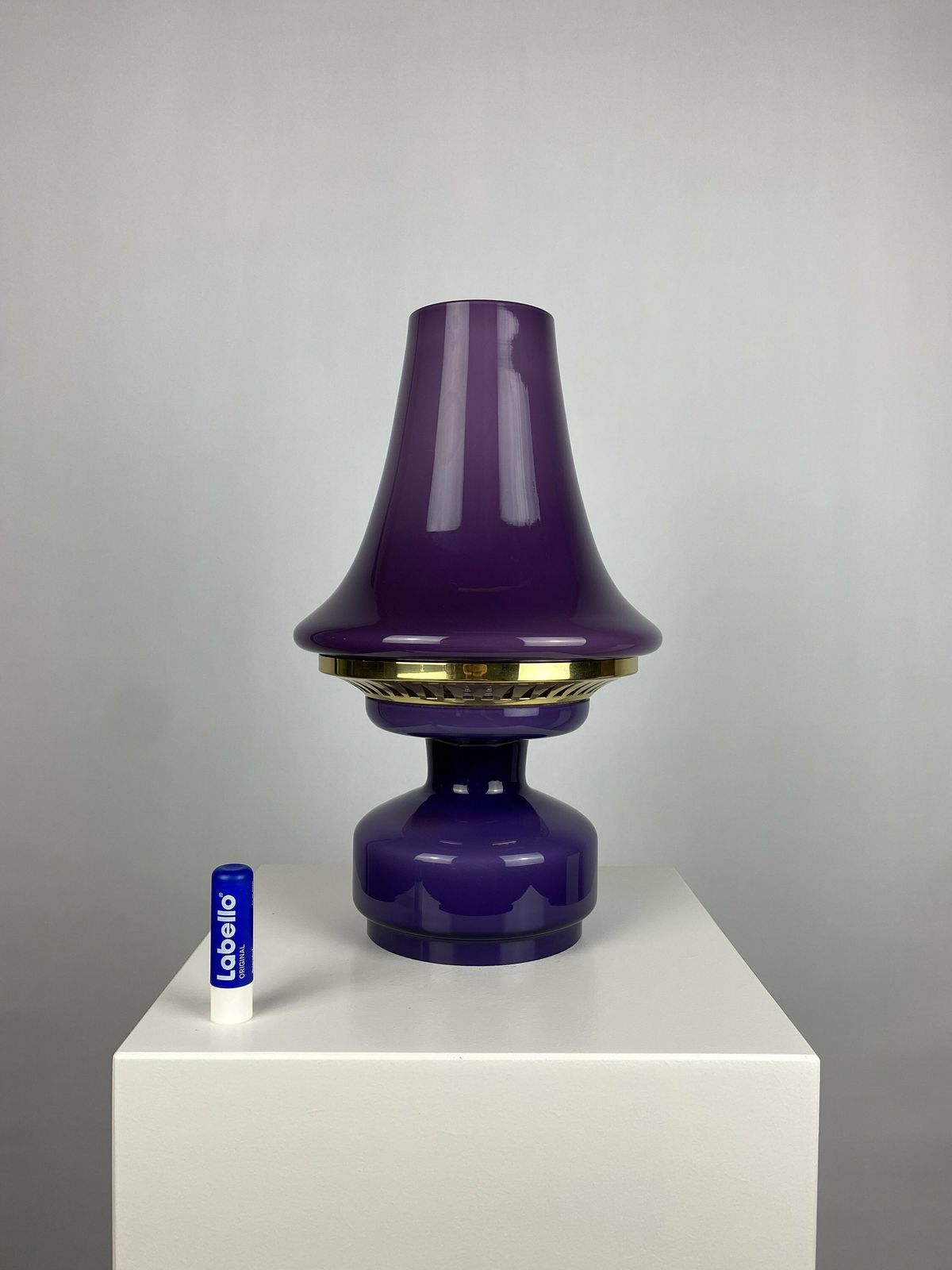Pair Of Purple Glass Mushroom Table Lights B 124 By Hans Agne Jakobsson For Ab Markaryd photo Lighting