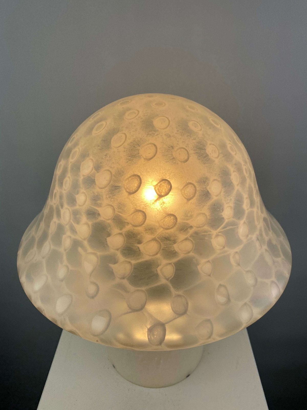Large White Glass Peill And Putzler Mushroom Table Lamp Xl 1970 photo buy