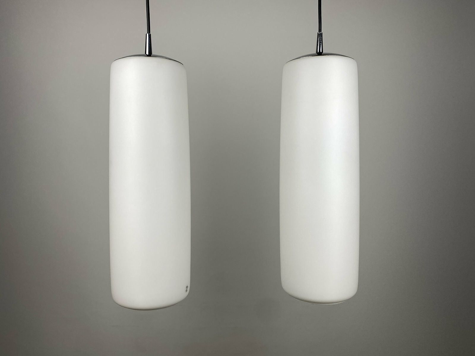 Enormous Rare Frosted White Glass Pendant Light By Peill And Putzler Xl 1960 photo furniture