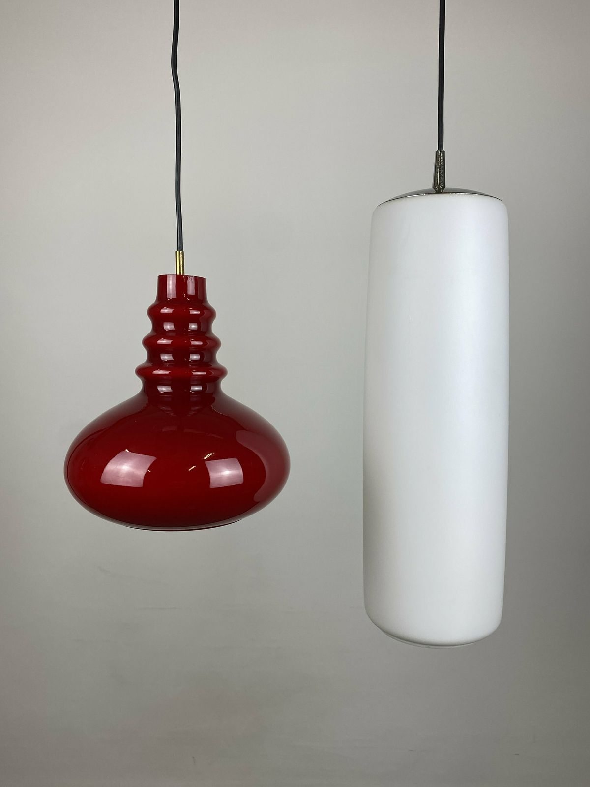photo for sale Enormous Rare Frosted White Glass Pendant Light By Peill And Putzler Xl 1960