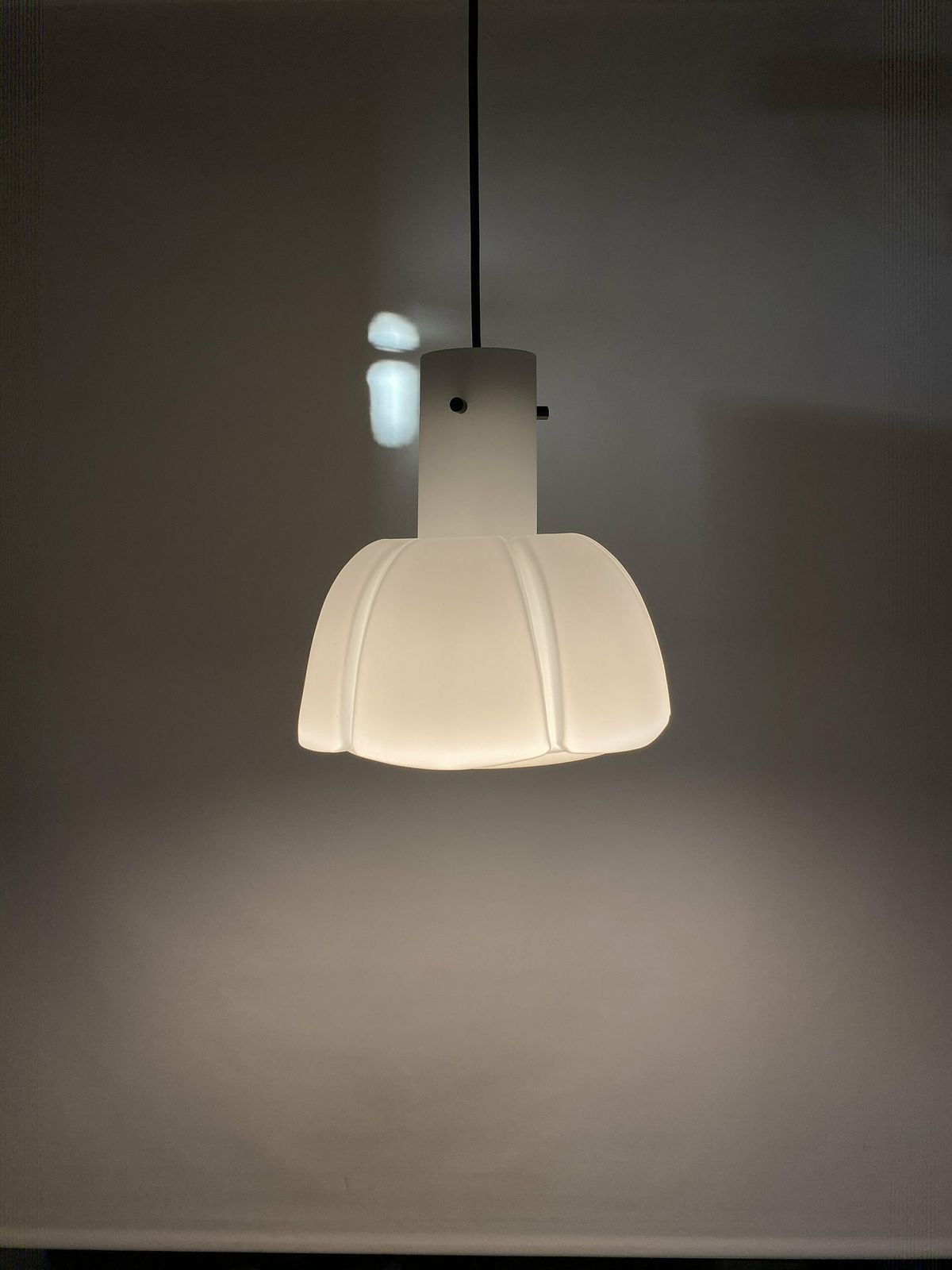 White Flower Shaped Opaline Glass Pendant Light By Glashütte Limburg Medium photo furniture
