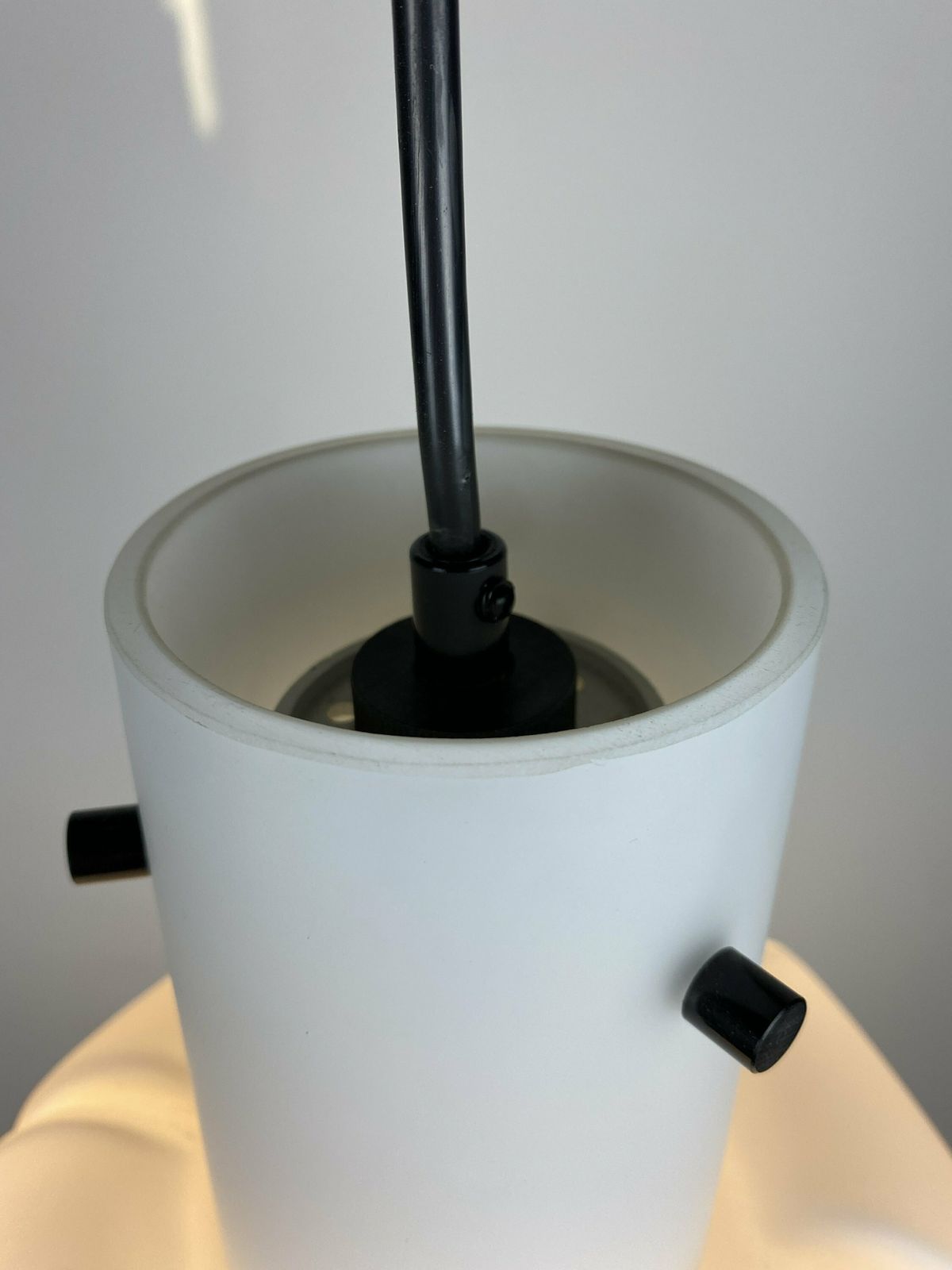 White Flower Shaped Opaline Glass Pendant Light By Glashütte Limburg Medium photo vinterior