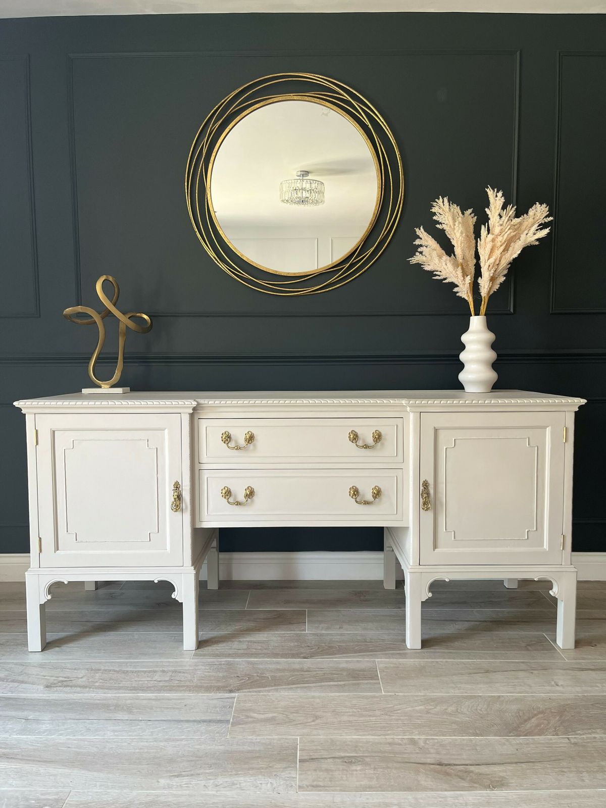Large Professionally Painted Antique Sideboard. Farrow & Ball Elephants Breath