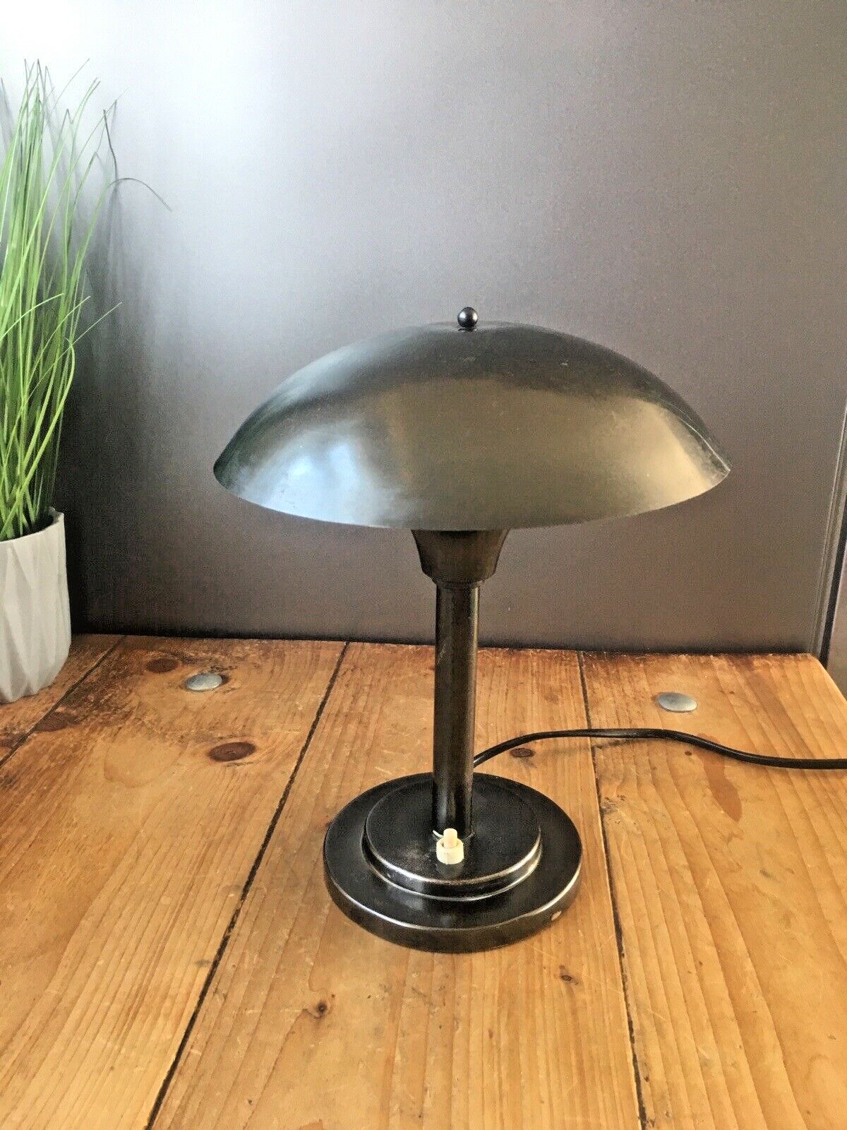 German Art Deco Bauhaus 1930's Mushroom Desk Lamp Space Age Light Not Working