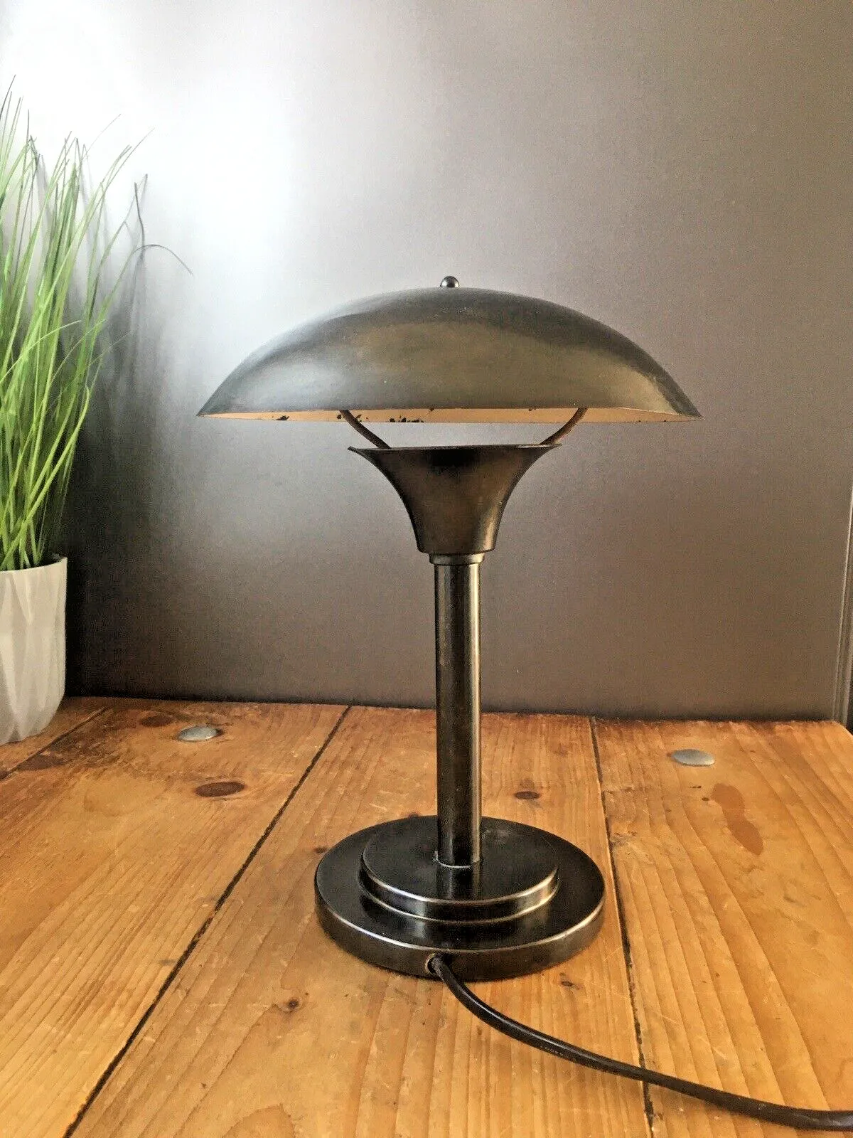 Lighting German Art Deco Bauhaus 1930's Mushroom Desk Lamp Space Age Light Not Working photo