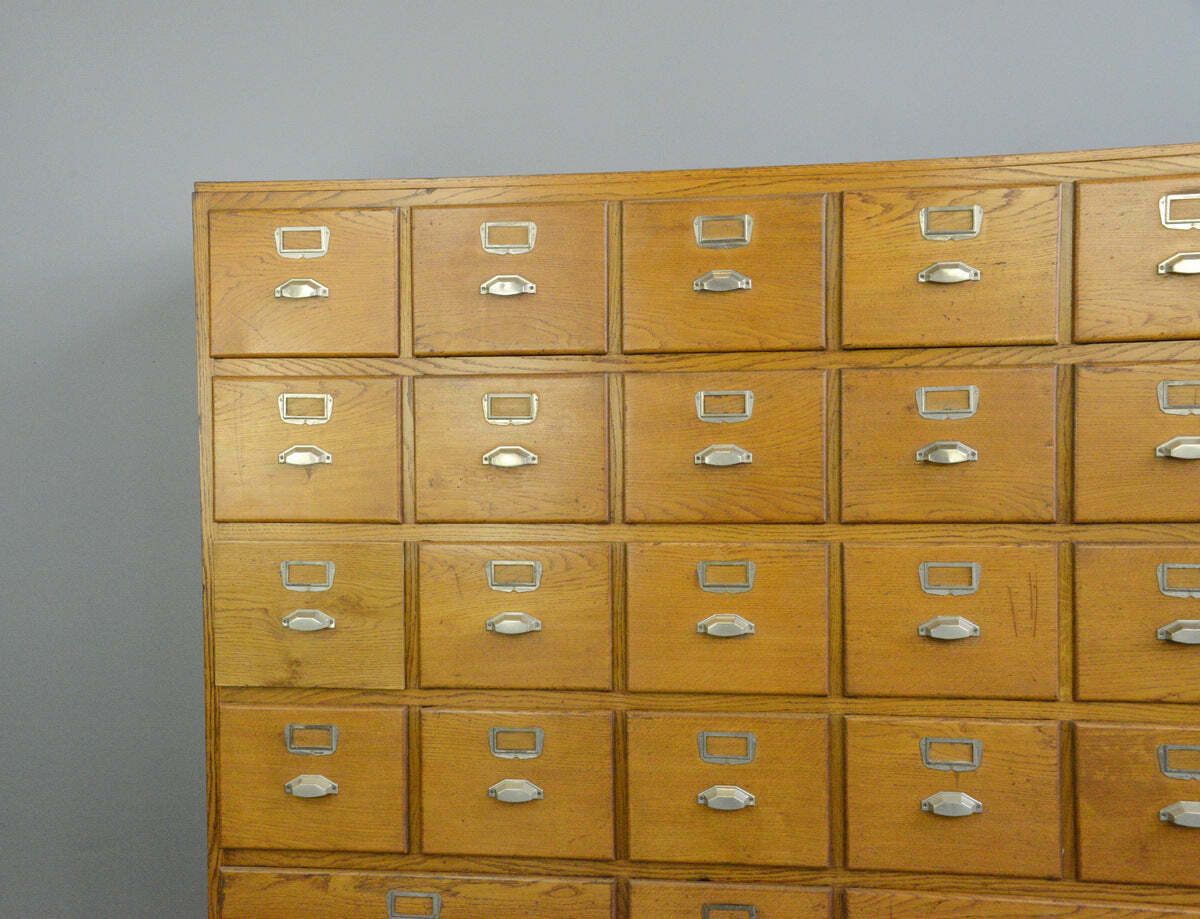 Large Bank Of French Art Deco Filing Drawers Circa 1930s photo for sale