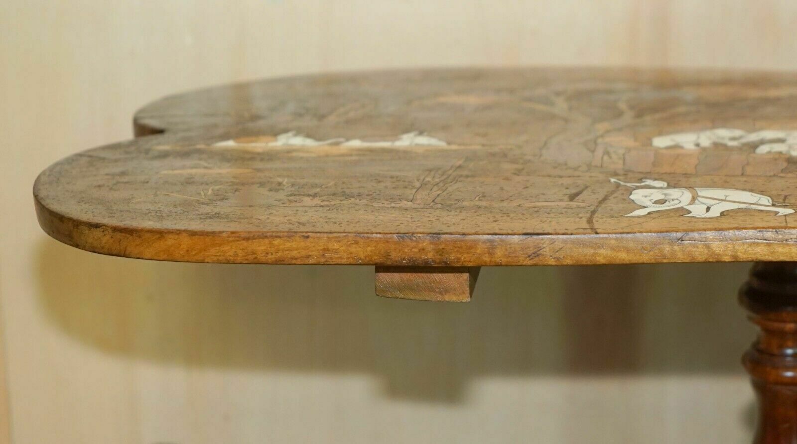 Large Antique Japanese Shibayama Inlaid Elephant Trainers Rosewood Coffee Table photo Furniture