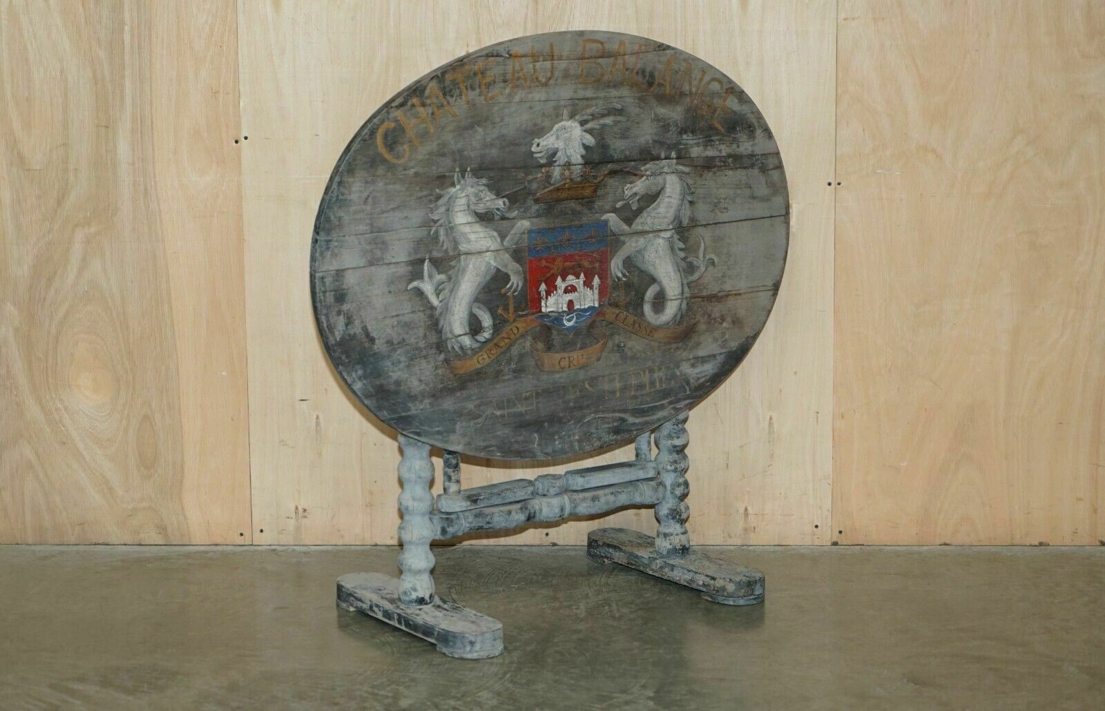 Antique 1820 French Vendange Champagne Wine Tasting Table Armorial Coat Of Arms photo furniture