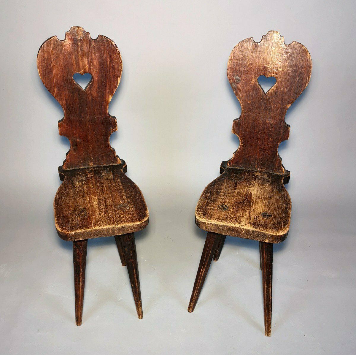 Paire de chaises de montagne suisses, XIXe siècle