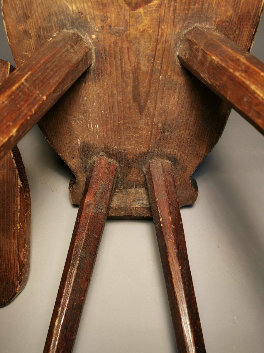 photo for sale Pair Of Swiss Mountain Chairs, 1800s