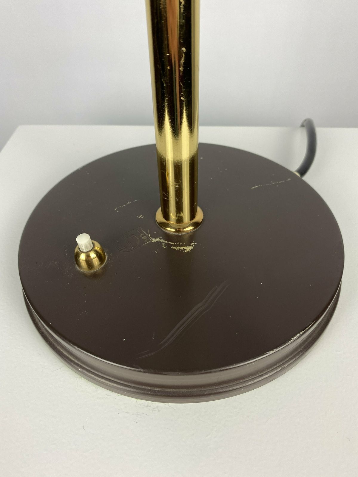 One Of Eight Brown And Gold Table Lamp Timor 69 By Louis Kalff For Philips 1970 photo 500.0
