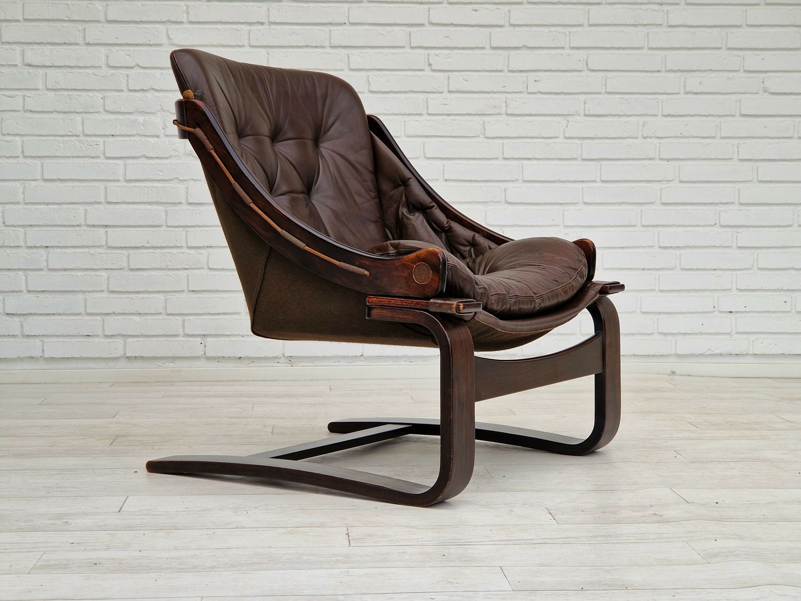 1970s, Brown Leather Pair Of Lounge Chair By Ake Fribytter For Nelo Sweden. photo Furniture
