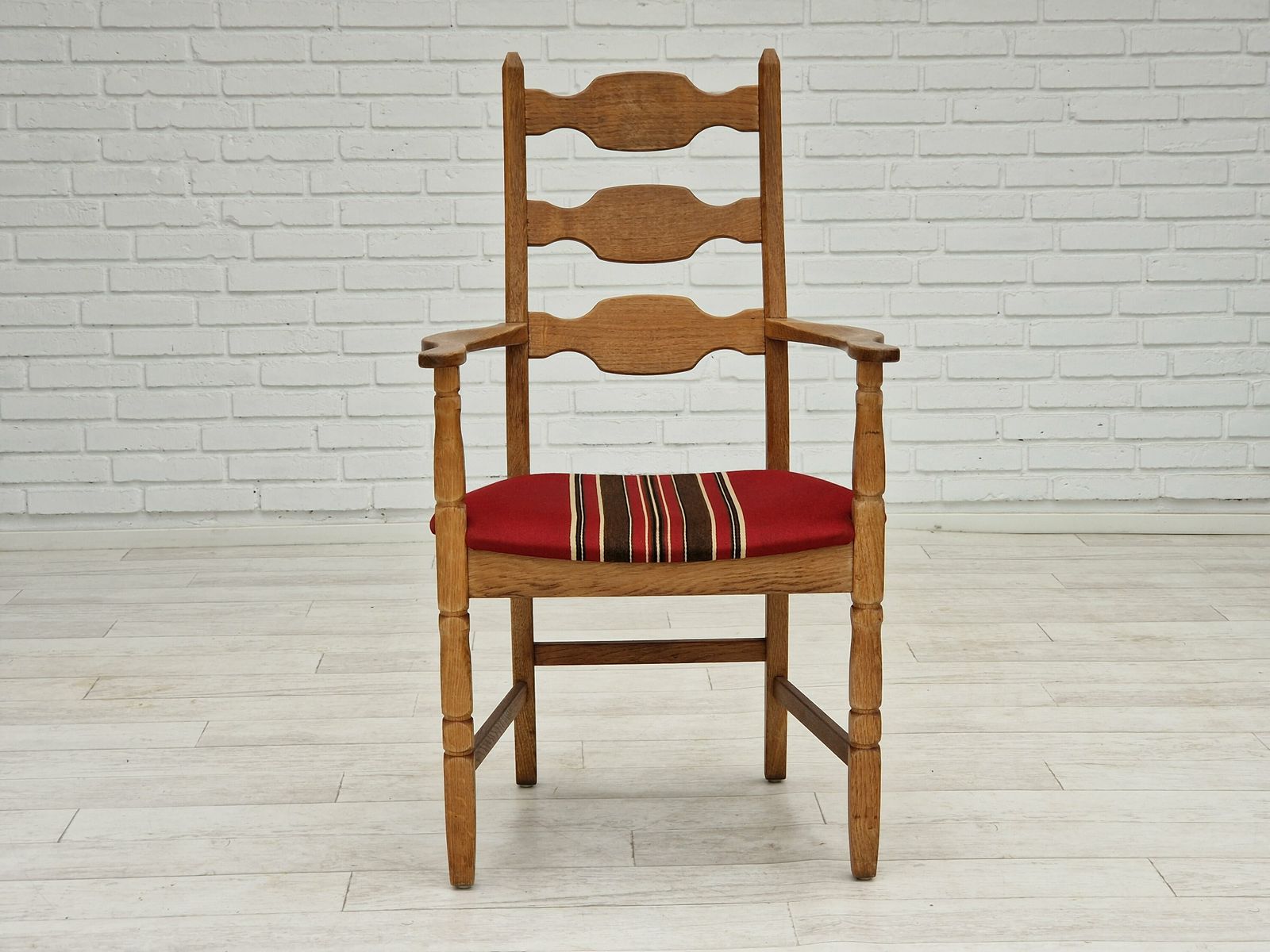 1960s, Danish Design, Armchair, Oak Wood, Furniture Wool. photo 290.0
