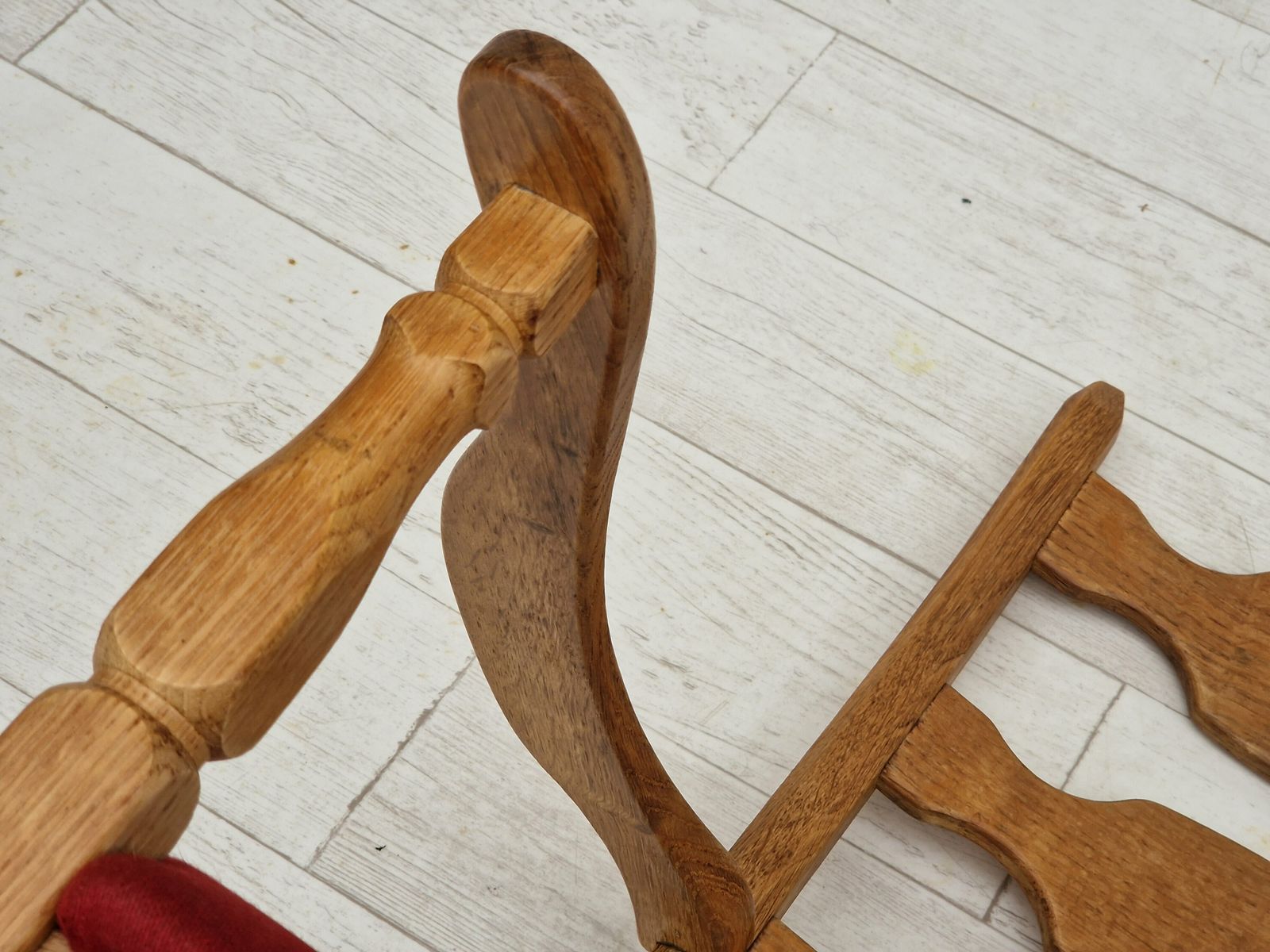 photo buy 1960s, Danish Design, Armchair, Oak Wood, Furniture Wool.