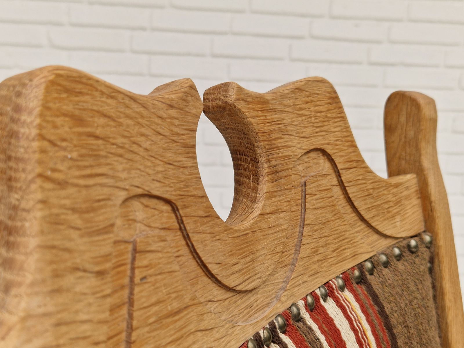 1960s, Danish Design, Armchair, Oak Wood, Furniture Wool. photo furniture