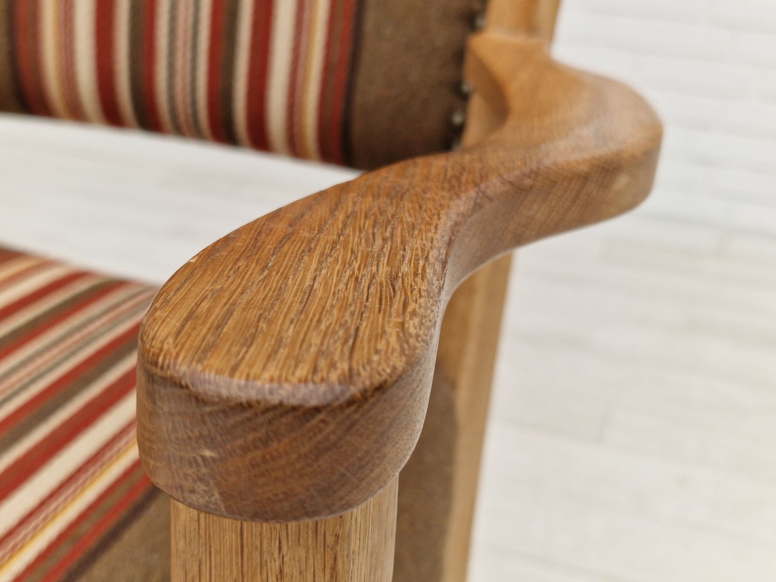 1960s, Danish Design, Armchair, Oak Wood, Furniture Wool. photo 280.0