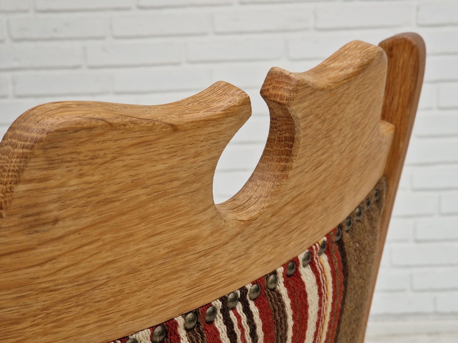 photo furniture 1960s, Danish Design, Armchair, Oak Wood, Furniture Wool.
