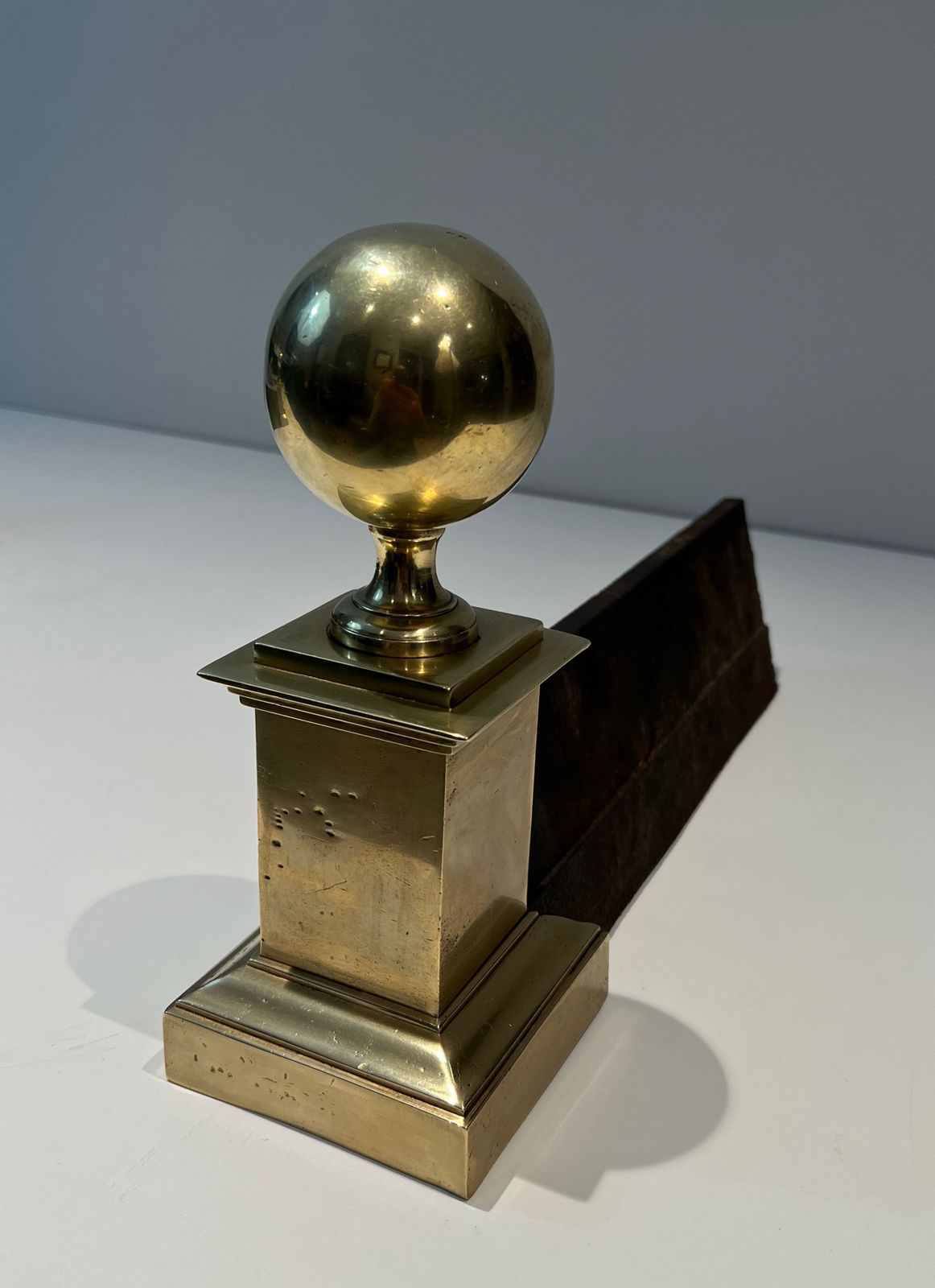 Important Pair Of Brass Andirons photo buy