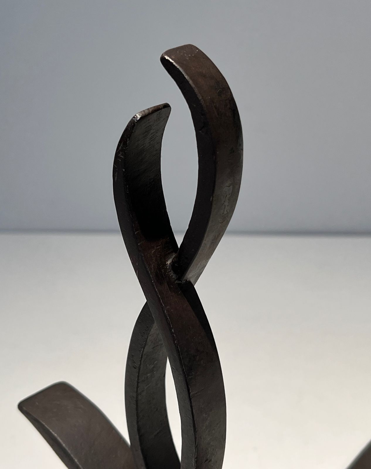 Pair Of Wrought Iron Andirons By Raymond Subes photo buy