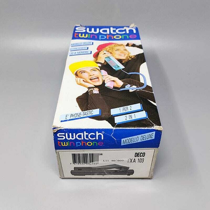943.0 1980s Gorgeous Swatch Twin Phone "Deco" With The Original Box. Memphis Style photo