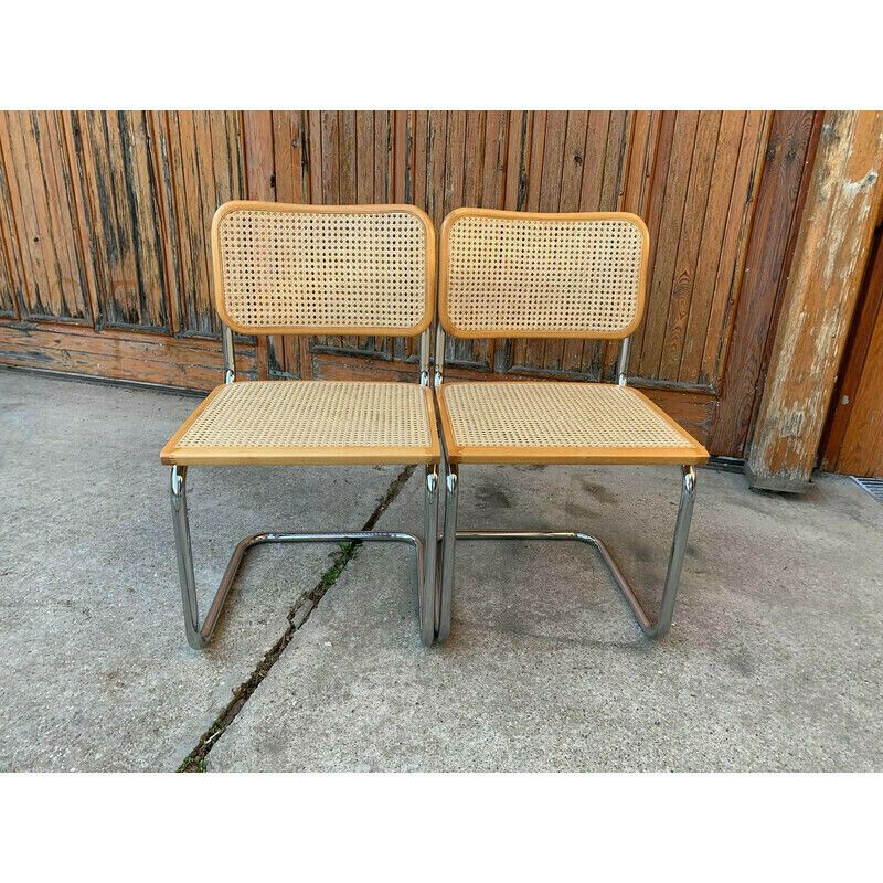 photo furniture Pair Of Mid Century Cesca Chairs By Marcel Breuer