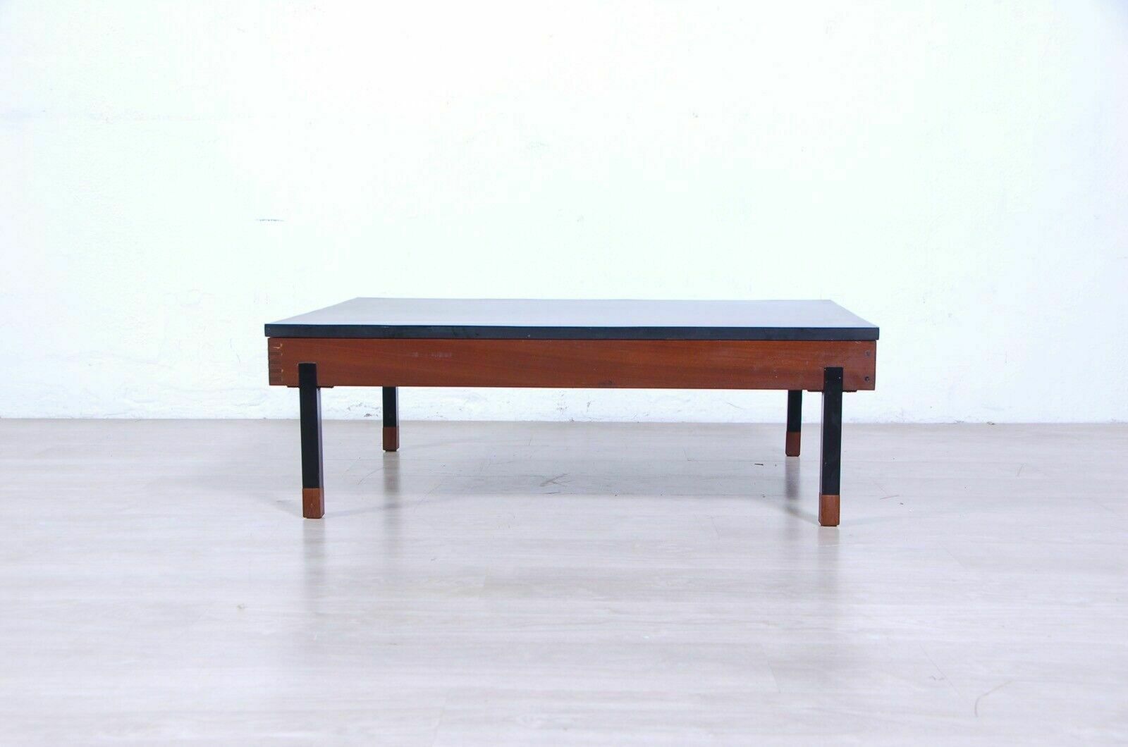 Vintage Coffee Table Design 50s 60s Two Tone Wood Iron Formica photo Furniture