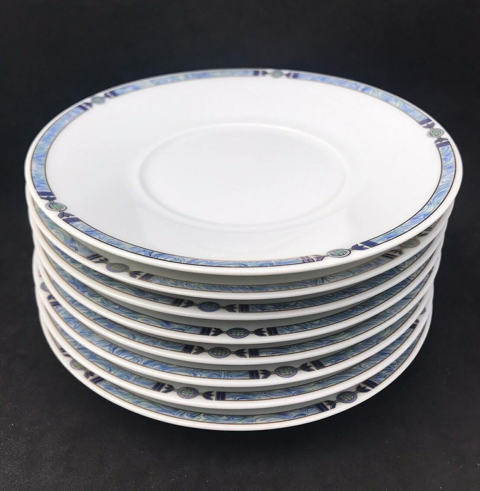 Saucers Limoges Orion Pattern Medard De Noblat 8 Replacement 15 Cm /5.9 Inches Diameter Small Soup Plate Pasta Plate Wedding Gift Gold Rim