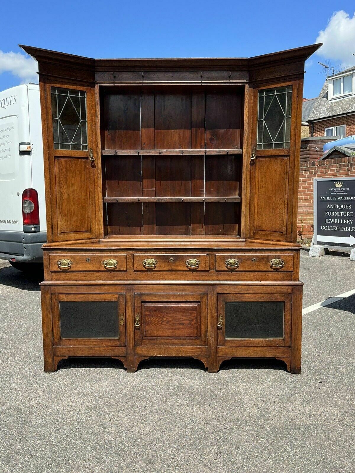 Georgian Oak Dresser, Amazing Colour, Loads Of Storage. photo for sale