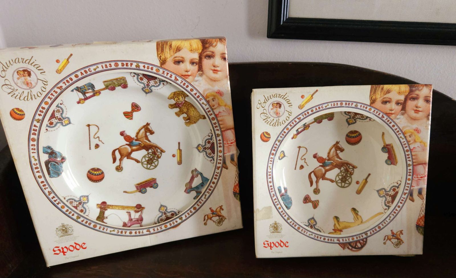 Boxed, New, Vintage Spode Edwardian Childhood Plate & Bowl Set