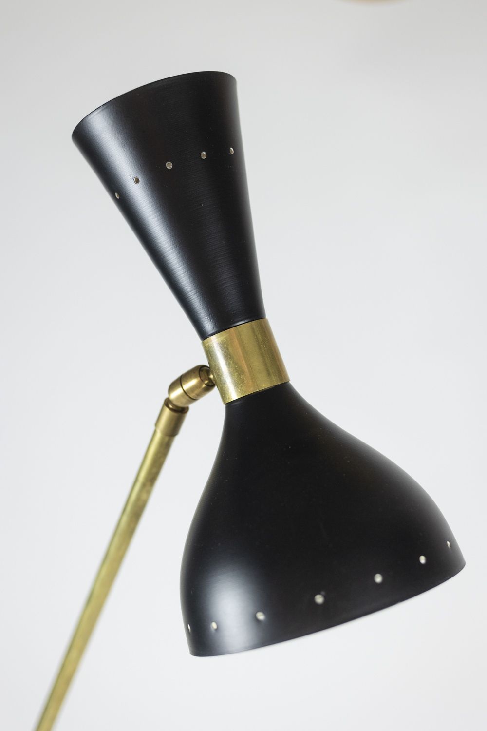 Floor Lamp In Perforated Sheet Metal And Gilded Brass, 1960s photo 2600.0