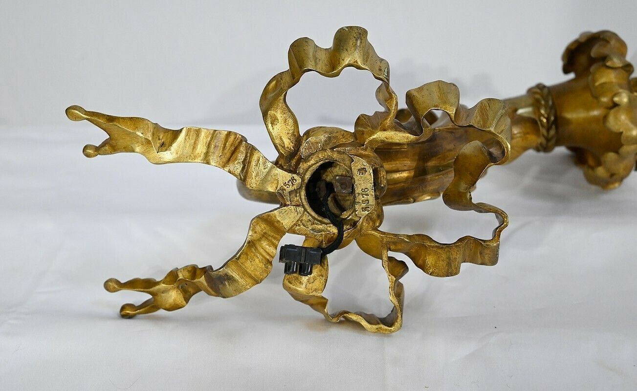 1591.35 Important Candlestick In Gilt Bronze, Louis XVI Style, Napoleon III Period   Mid 19th Century photo