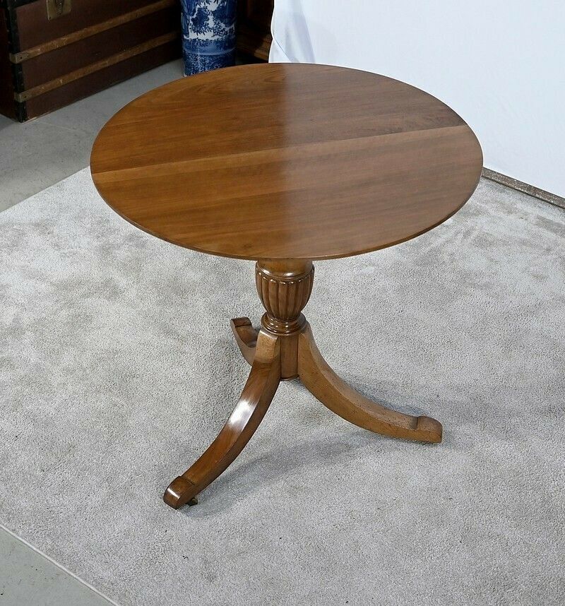 Tripod Pedestal Table In Solid Walnut, Restoration Period, Early 19th Century photo furniture