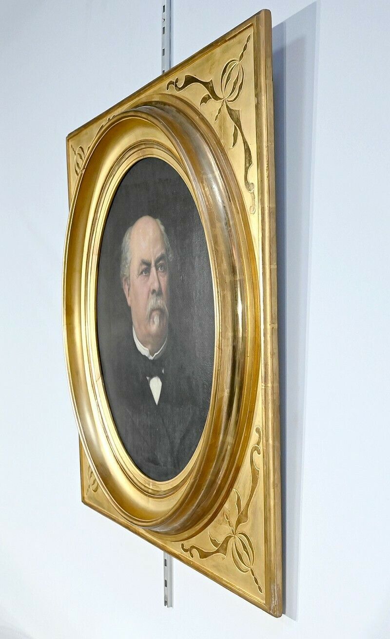 Art Oil On Canvas, Portrait Of Adolphe Nicolas, French School Of The 19th Century photo