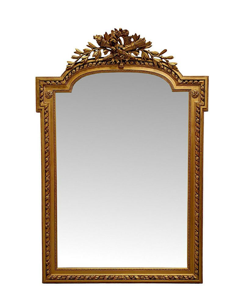 A Gorgeous 19th Century Gilt Finish Hall Or Overmantle Mirror