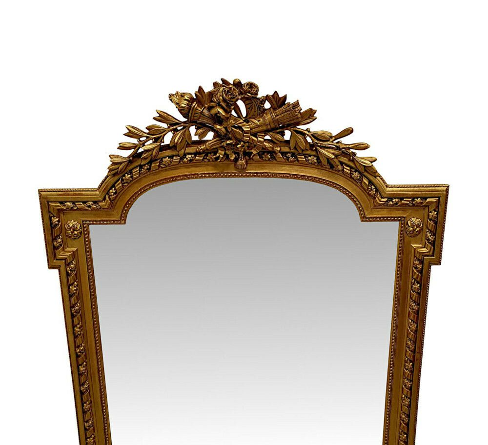 A Gorgeous 19th Century Gilt Finish Hall Or Overmantle Mirror photo furniture