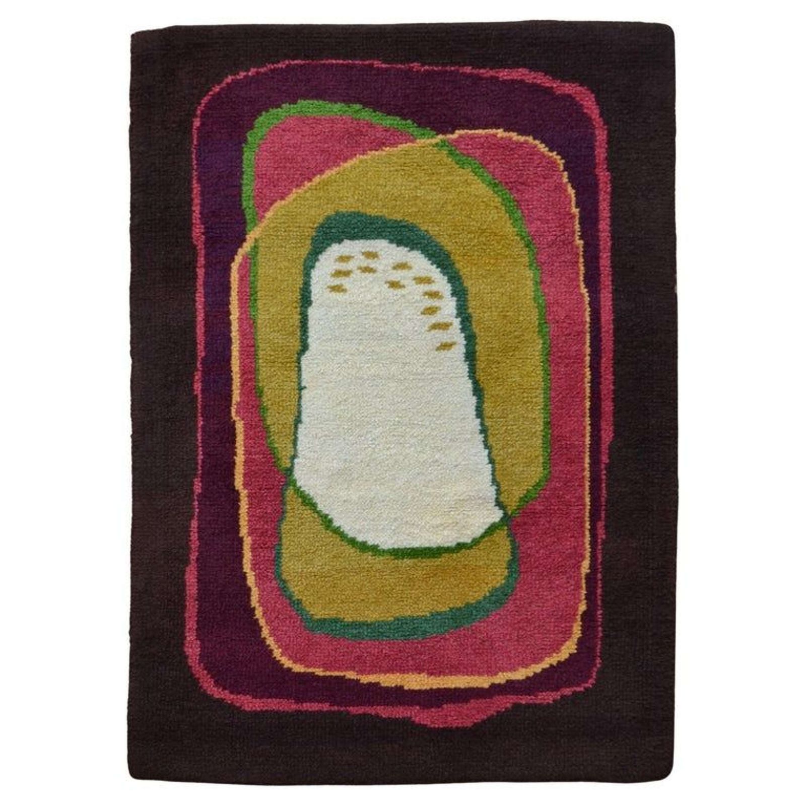 Mid Century Modern Art Rug, Hand Tufted In Wool