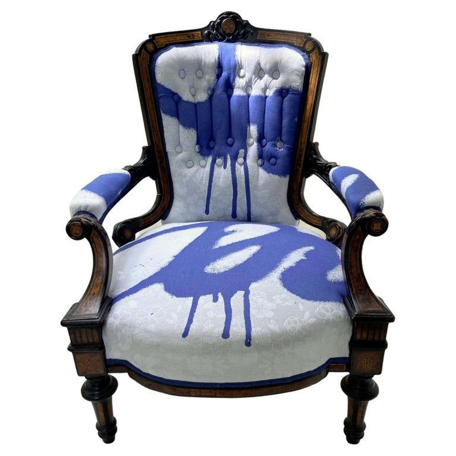 Antique Armchair Attributed To Horrix With Victor & Rolf Upholstery