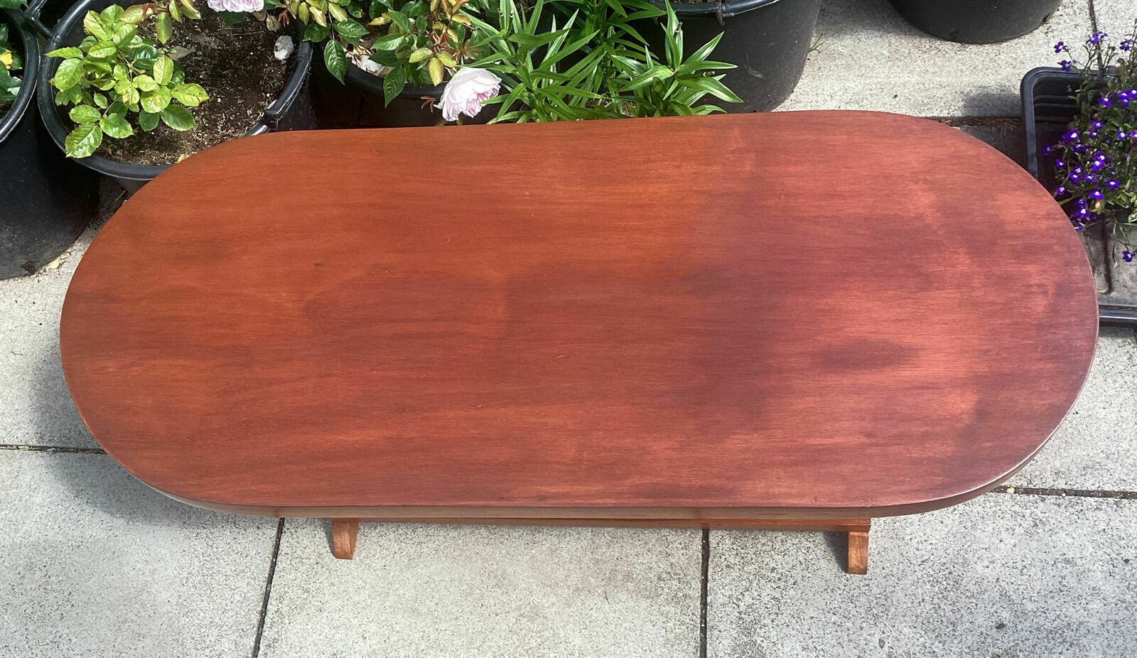 20th C. African Mahogany? Slab Table On Carved Elephant Supports Over Shelf. photo vinterior