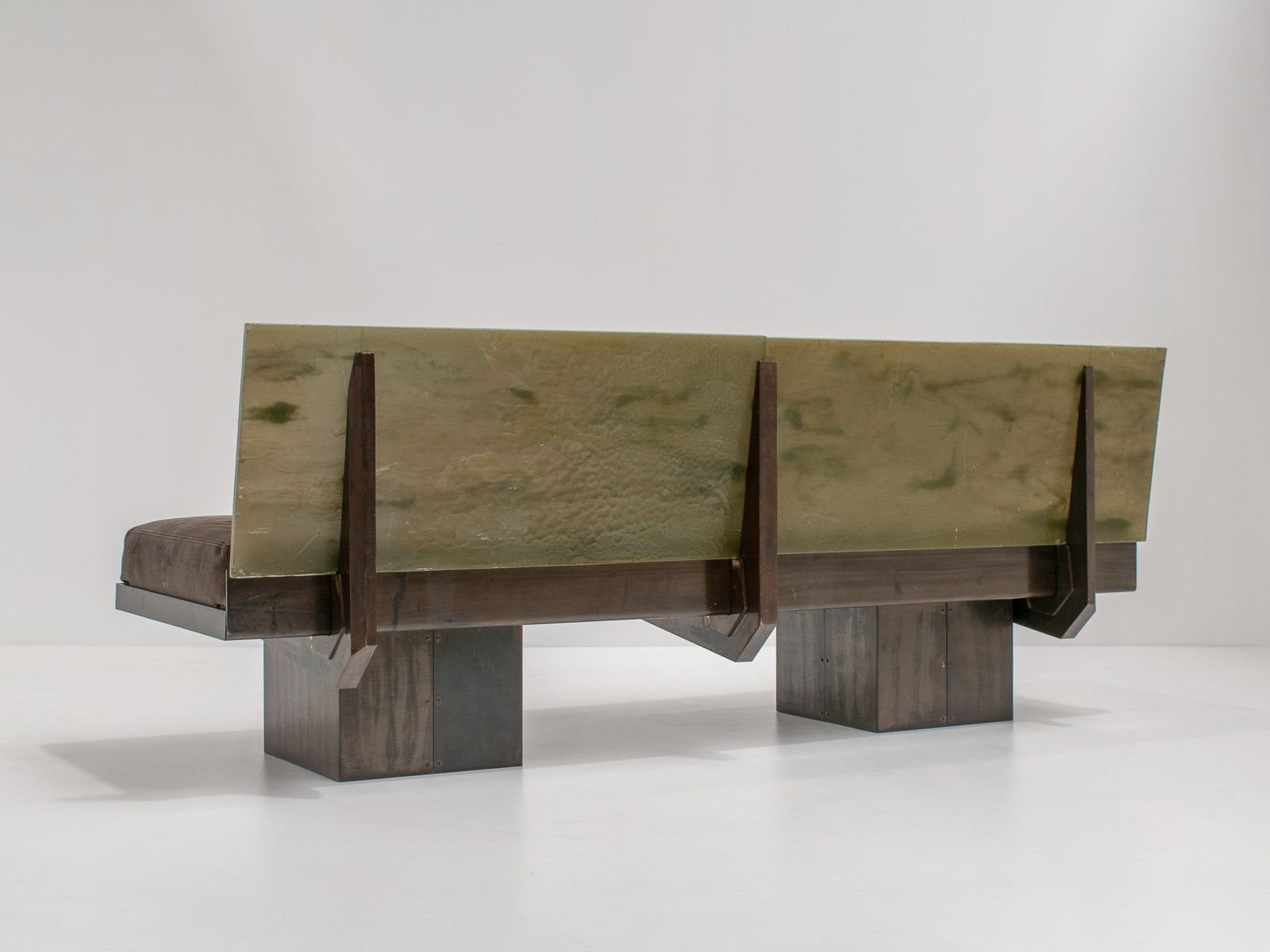 Sculptural Post Modern Steel Sofa, France 1980s photo buy