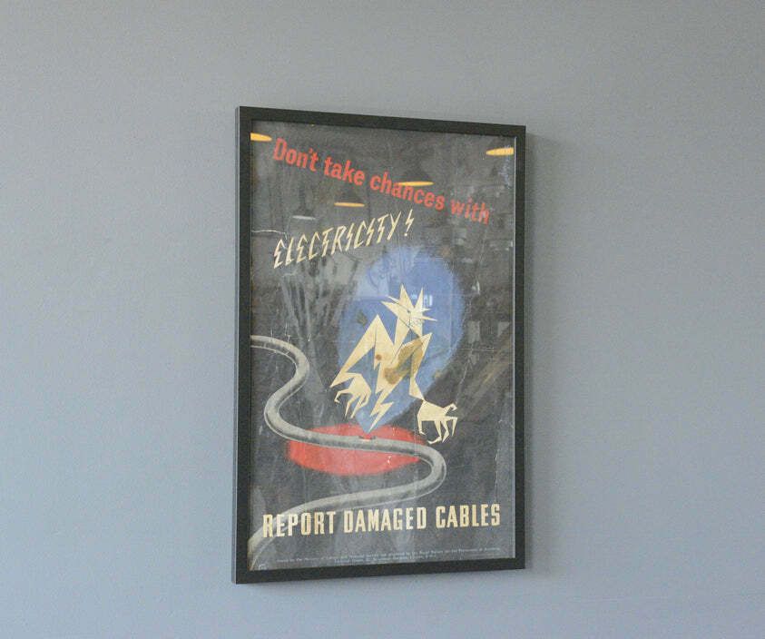 Ww2 Factory Safety Poster Circa 1940s photo furniture