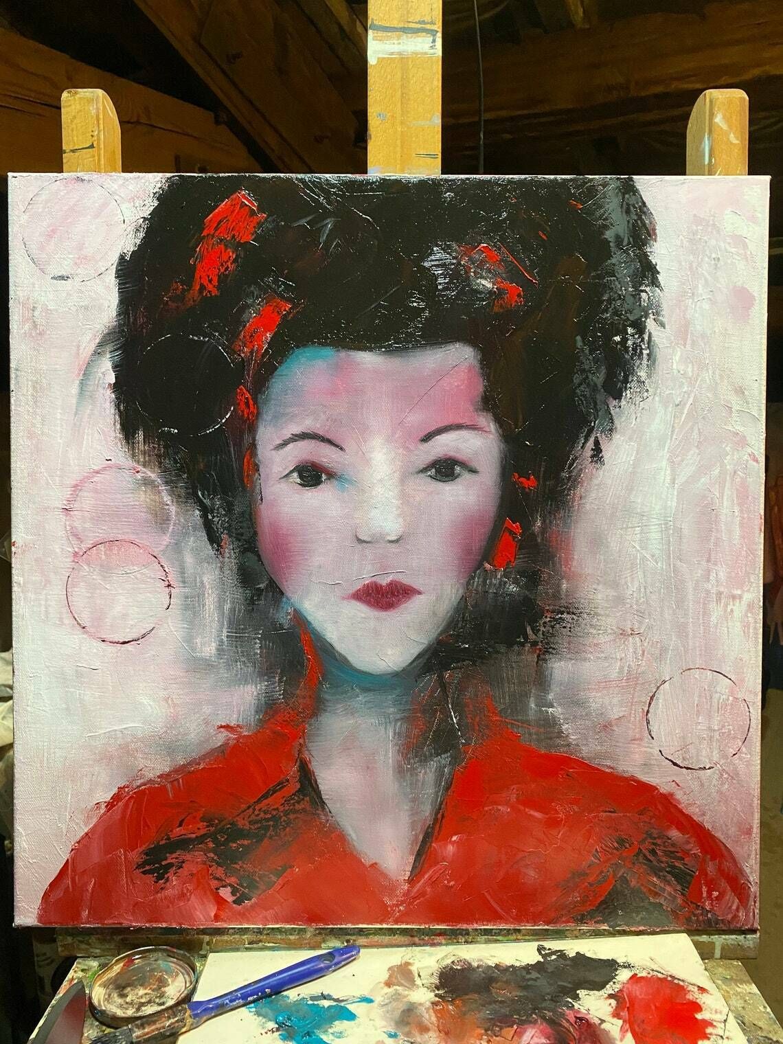 Geisha Oil Painting photo furniture