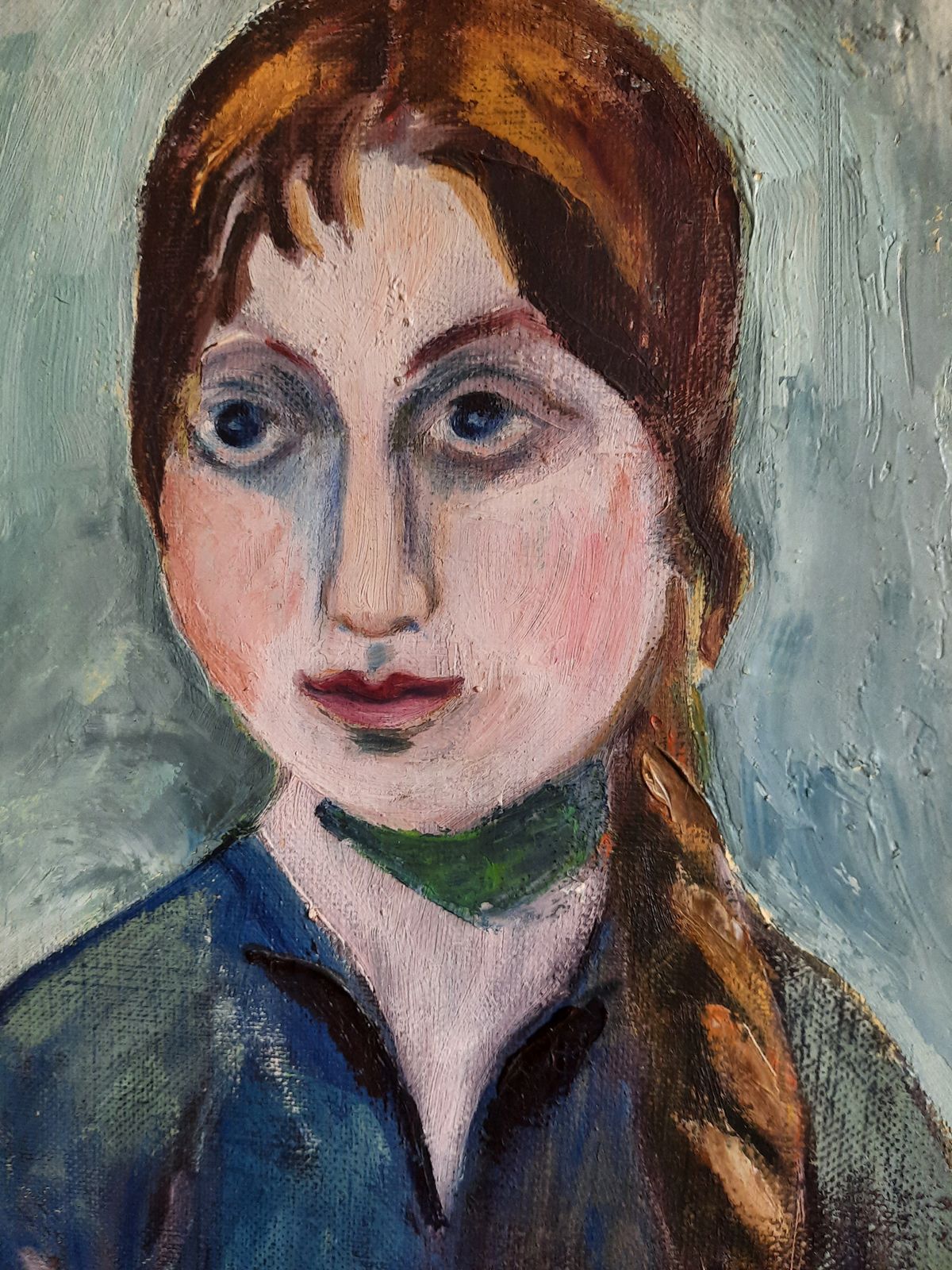 Portrait Of A Girl Signed S S And Dated 58   Oil On Canvas | Swedish Art photo for sale