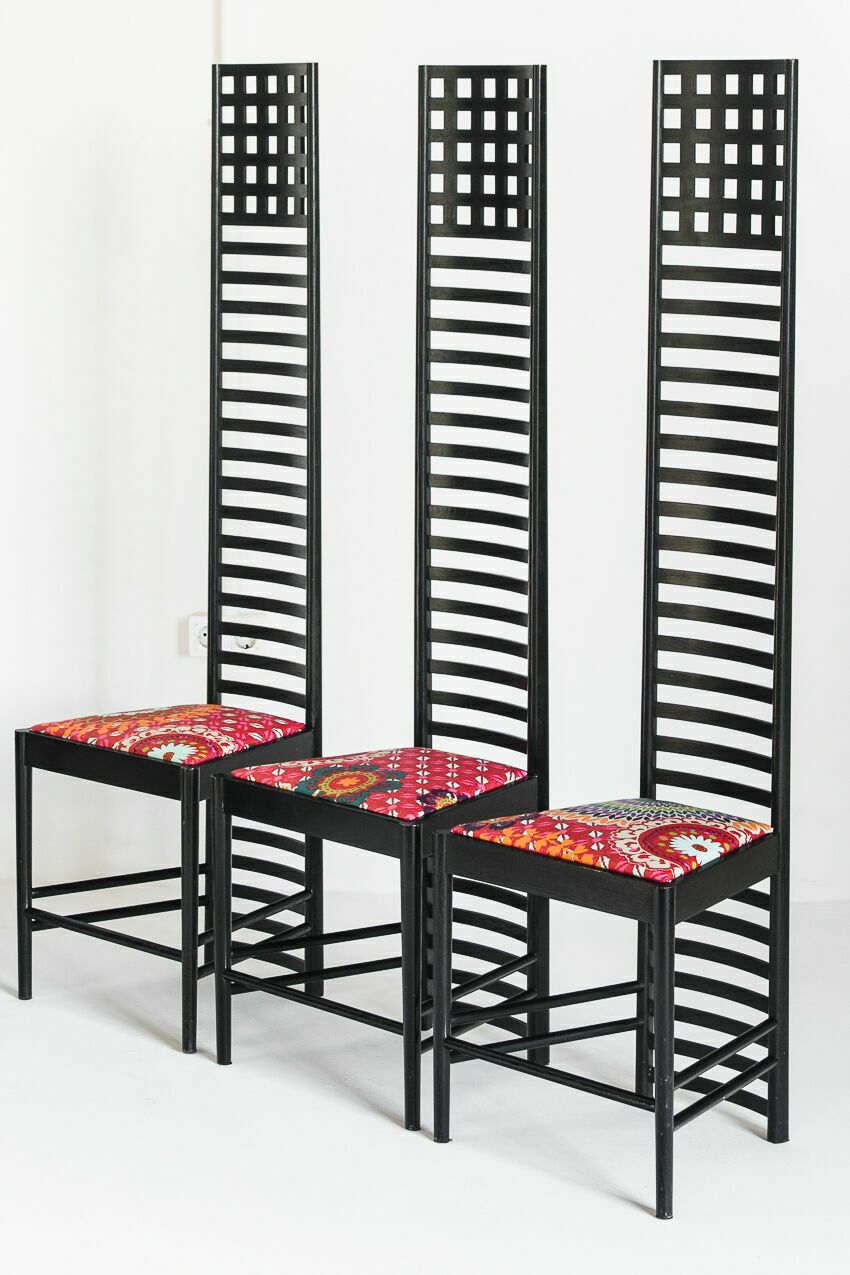 Set Of 6 Vintage 292 Hill House Chairs By Charles Rennie Mackintosh For Cassina, Italy 1990 photo buy