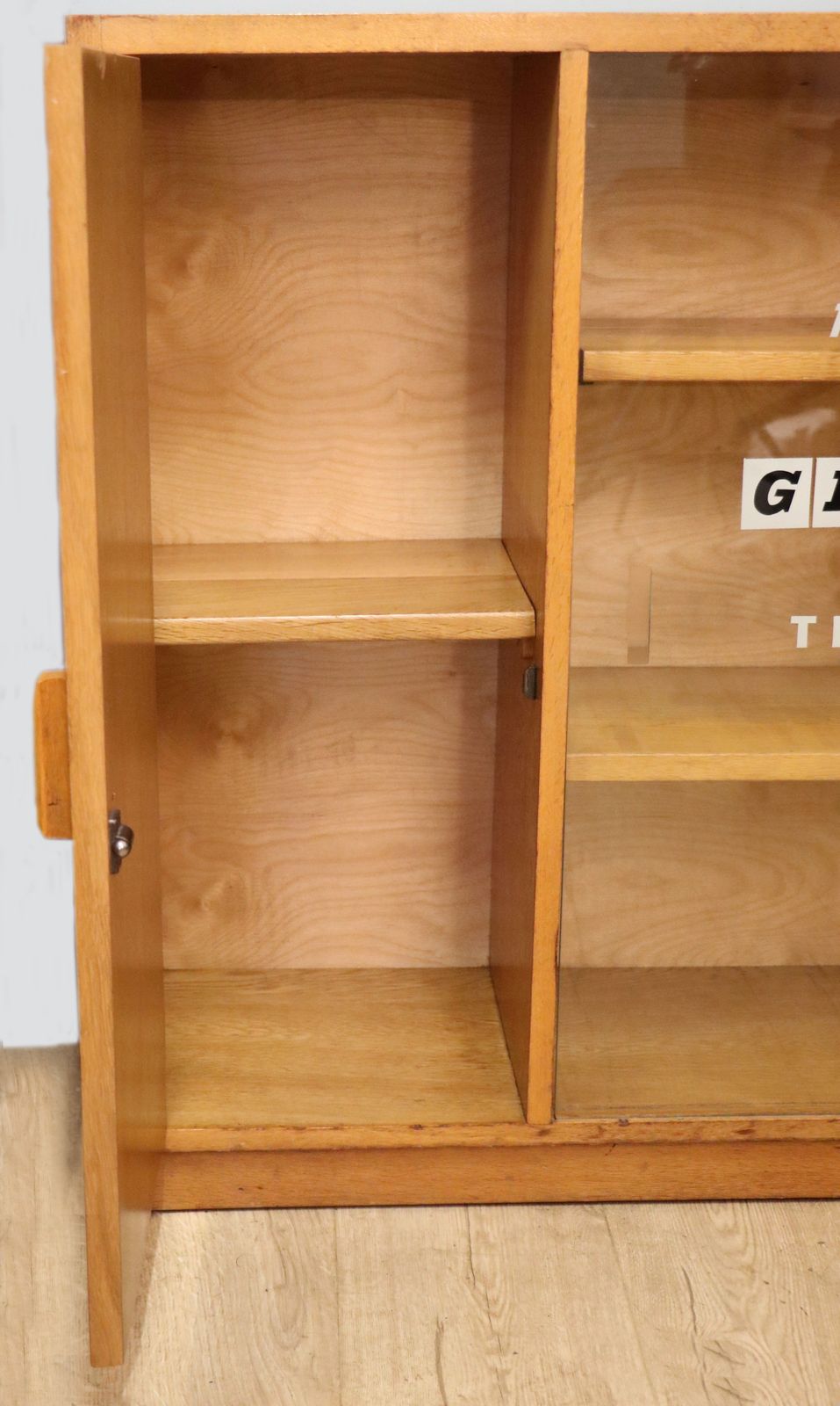Furniture A Mid Century Light Oak Veneered Bookcase Later Sign Written For The Granada Television photo
