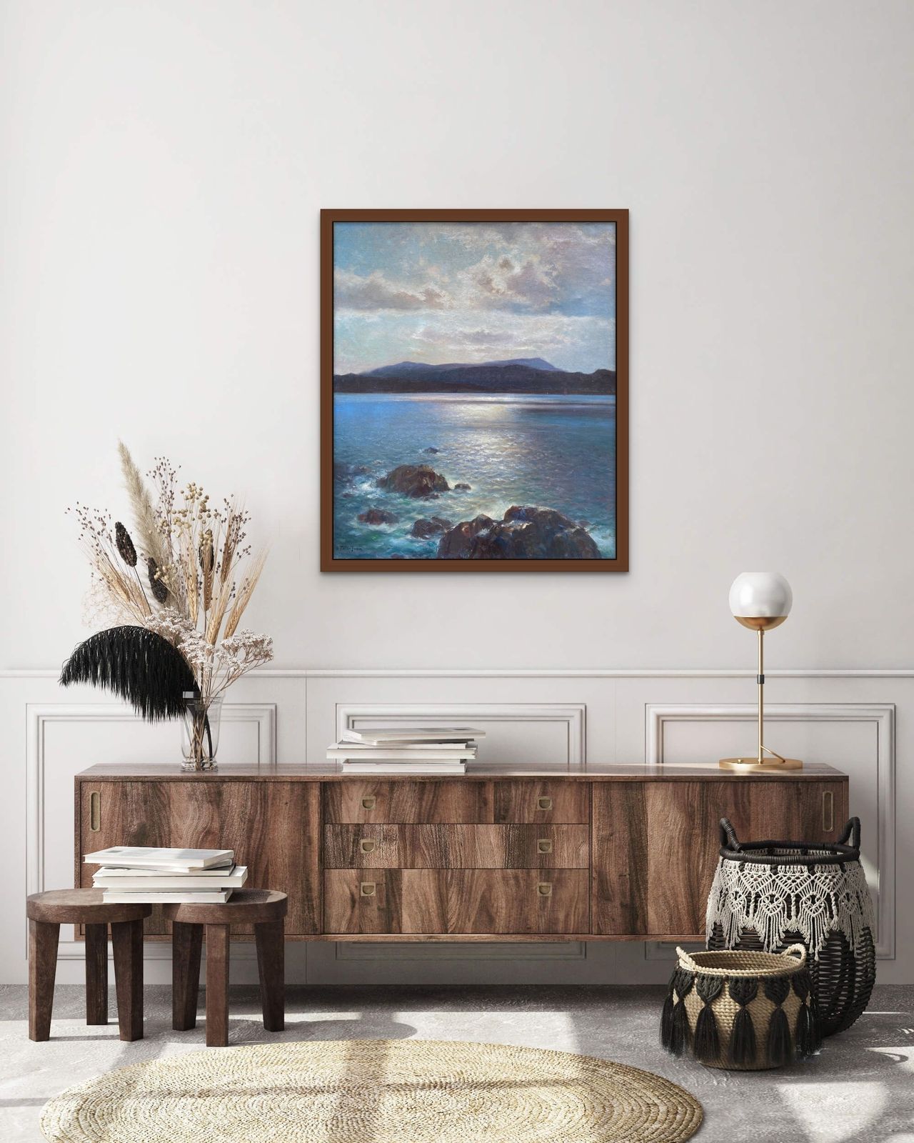 Franz Müller   Grossen, Mönchengladbach 1871 – 1946 Lausanne, Sea View, Oil On Canvas photo furniture